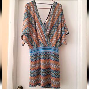 Ramy Brook Aztec/Chevron type Print Mini Dress SzM Colorful Patterned Dress EUC